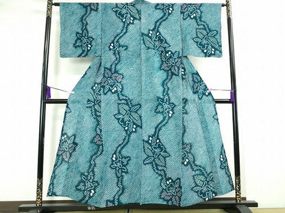 平和屋本店■極上　夏物　浴衣　有松鳴海絞り　草花文　綿　やまと誂製　逸品　DZAA2056kh4 - 平和屋