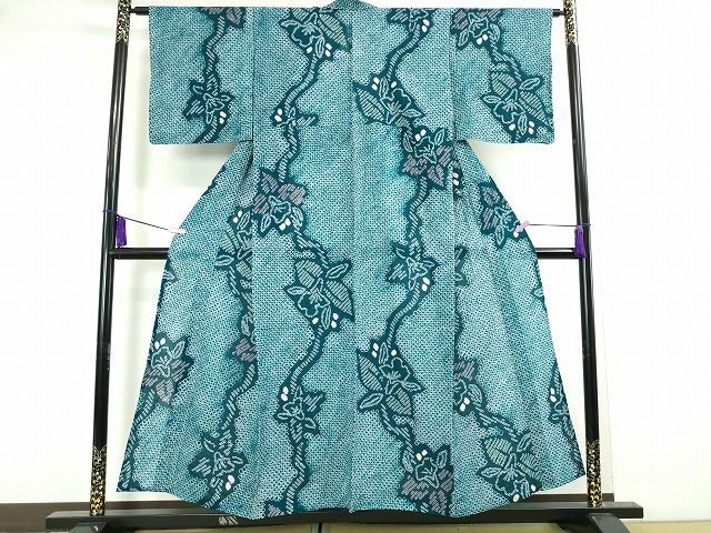平和屋本店■極上　夏物　浴衣　有松鳴海絞り　草花文　綿　やまと誂製　逸品　DZAA2056kh4 - 平和屋