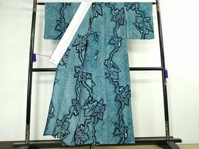 平和屋本店■極上　夏物　浴衣　有松鳴海絞り　草花文　綿　やまと誂製　逸品　DZAA2056kh4 - 平和屋