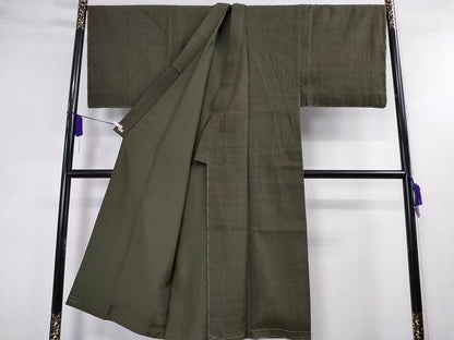平和屋本店■極上　男性　本場結城紬　重要無形文化財　色無地　千歳茶色　三越扱い　反端・割印付き　逸品　未使用　DZAA2064kh4 - 平和屋