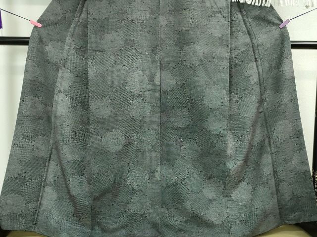 平和屋本店■極上　石川県指定無形文化財　牛首紬　白山工房　手織り　雪輪重ね　黒地　証紙付き　逸品　DZAA2069kh4 - 平和屋