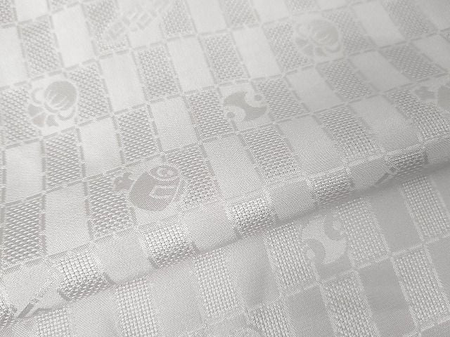 平和屋本店■上質な長襦袢　単衣　宝尽くし　市松紋紗　半衿刺繍　やまと誂製　逸品　未使用　DZAA2071kh4 - 平和屋