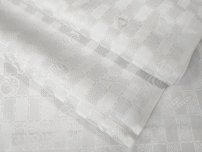 平和屋本店■上質な長襦袢　単衣　宝尽くし　市松紋紗　半衿刺繍　やまと誂製　逸品　未使用　DZAA2071kh4 - 平和屋