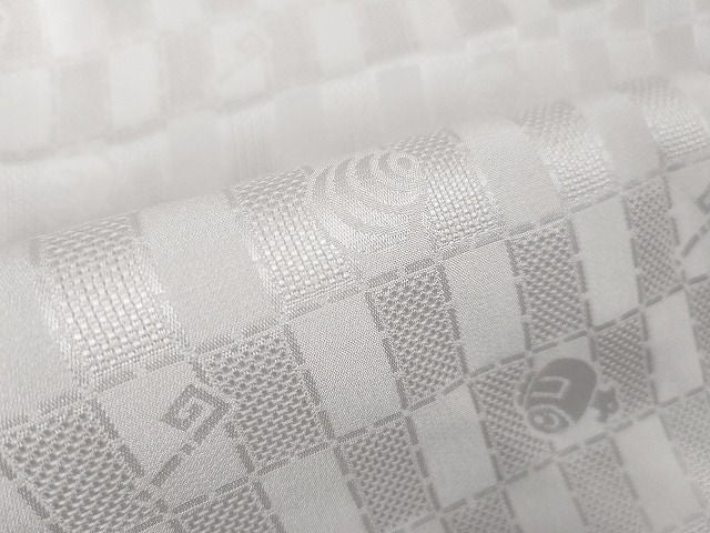 平和屋本店■上質な長襦袢　単衣　宝尽くし　市松紋紗　半衿刺繍　やまと誂製　逸品　未使用　DZAA2071kh4 - 平和屋