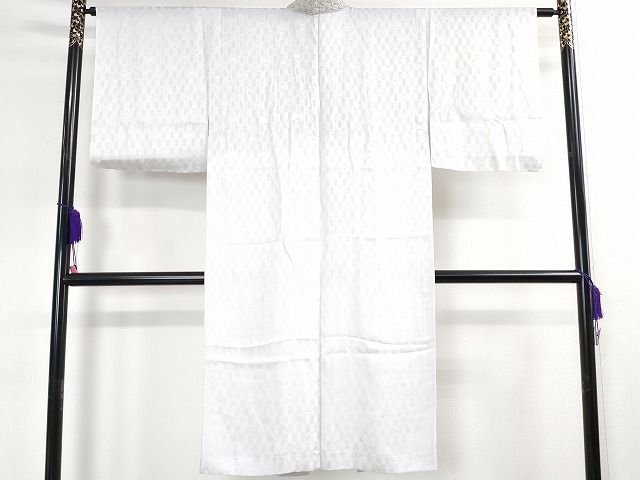 平和屋本店■上質な長襦袢　単衣　宝尽くし　市松紋紗　半衿刺繍　やまと誂製　逸品　未使用　DZAA2071kh4 - 平和屋