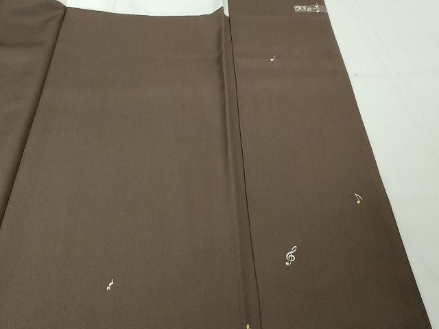 平和屋本店■極上　二代目・由水十久　本加賀友禅　訪問着　モーツァルト頌　黒橡色地　証紙付き　逸品　未使用　DZAA2119kh4 - 平和屋
