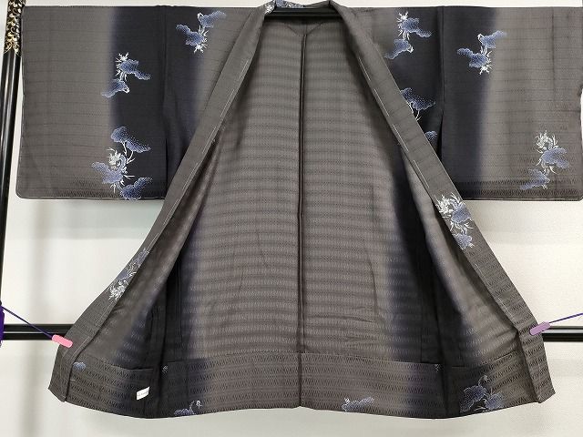 平和屋本店■極上　タッサーゴールドシルク　長羽織　単衣　龍　暈し染め　銀彩　証紙付き　逸品　未使用　DZAA2137kh4 - 平和屋