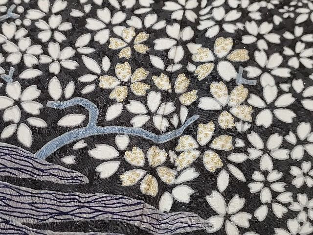 平和屋本店■極上　中国三大刺繍　相良刺繍　訪問着　おぼろ染め　吉祥花文　暈し染め　銀通し地　逸品　DZAA2178kh4 - 平和屋