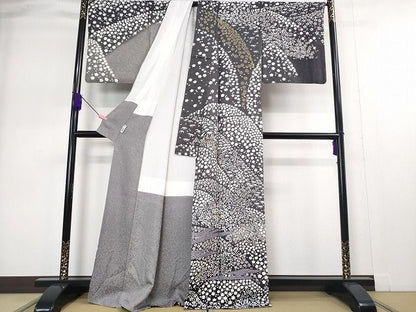 平和屋本店■極上　中国三大刺繍　相良刺繍　訪問着　おぼろ染め　吉祥花文　暈し染め　銀通し地　逸品　DZAA2178kh4 - 平和屋