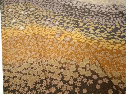 平和屋本店■極上　十日町　名門　滝泰謹製　中国三大刺繍　相良刺繍　訪問着　舞花文　暈し染め　金通し地　逸品　DZAA2192kh4 - 平和屋