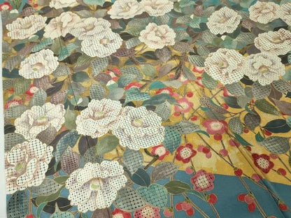 平和屋本店■極上　中国三大刺繍　スワトウ刺繍　汕頭刺繍　振袖　椿　梅　金彩　逸品　DZAA2200kh4 - 平和屋