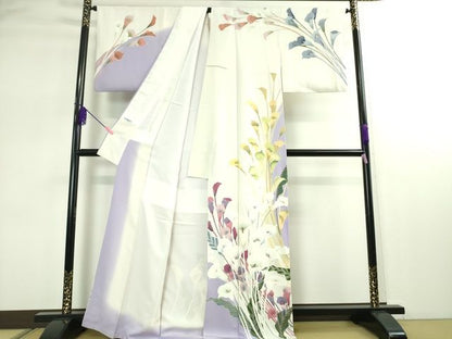 平和屋本店■極上　十日町　加賀草木友禅の第一人者　田村哲彦　訪問着　水芭蕉　暈し染め　逸品　DZAA2214kh4 - 平和屋