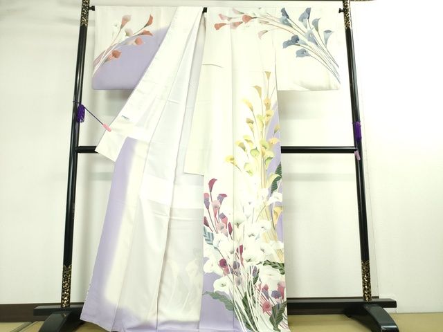 平和屋本店■極上　十日町　加賀草木友禅の第一人者　田村哲彦　訪問着　水芭蕉　暈し染め　逸品　DZAA2214kh4 - 平和屋