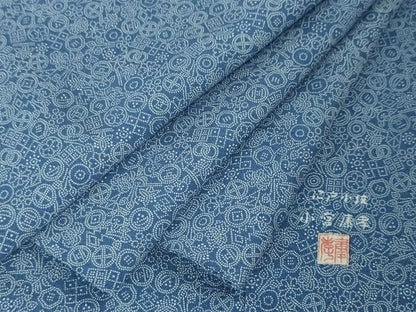 平和屋本店■極上　人間国宝 小宮康孝　江戸小紋　吉祥文様　青藍色地　逸品　DZAA2218kh4 - 平和屋