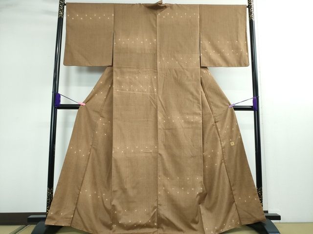 平和屋本店■極上　ファッションデザイナー　稲葉賀恵　染織の名門　しょうざん 生紬　丁子茶色地　逸品　DZAA2226kh4 - 平和屋