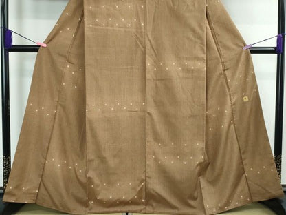 平和屋本店■極上　ファッションデザイナー　稲葉賀恵　染織の名門　しょうざん 生紬　丁子茶色地　逸品　DZAA2226kh4 - 平和屋