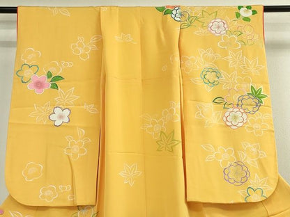 平和屋本店■極上　創業460年・千總　七五三　女の子　7歳　祝着　駒刺繍　橘花文　金彩　逸品　DZAA2228kh4