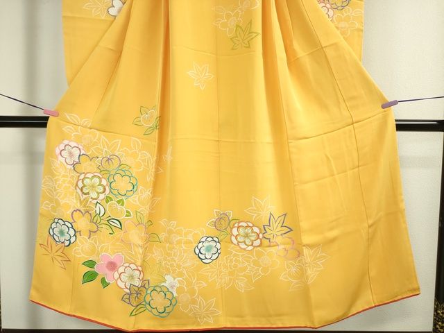 平和屋本店■極上　創業460年・千總　七五三　女の子　7歳　祝着　駒刺繍　橘花文　金彩　逸品　DZAA2228kh4