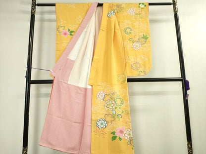 平和屋本店■極上　創業460年・千總　七五三　女の子　7歳　祝着　駒刺繍　橘花文　金彩　逸品　DZAA2228kh4