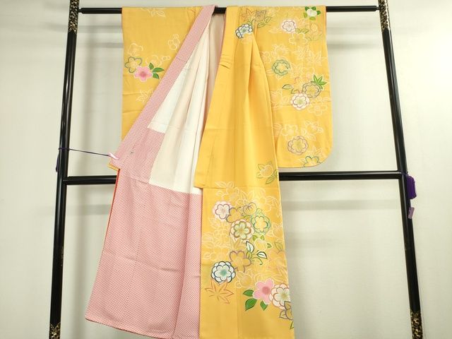 平和屋本店■極上　創業460年・千總　七五三　女の子　7歳　祝着　駒刺繍　橘花文　金彩　逸品　DZAA2228kh4