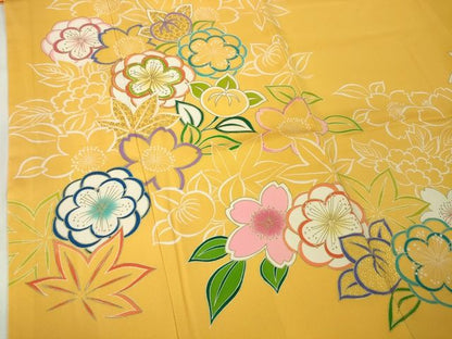 平和屋本店■極上　創業460年・千總　七五三　女の子　7歳　祝着　駒刺繍　橘花文　金彩　逸品　DZAA2228kh4