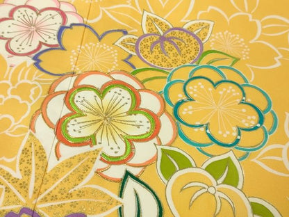 平和屋本店■極上　創業460年・千總　七五三　女の子　7歳　祝着　駒刺繍　橘花文　金彩　逸品　DZAA2228kh4
