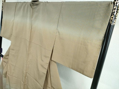 平和屋本店●極上 伝統工芸士 曽根武勇 訪問着 お召地 格子 暈し染め 逸品 DZAA2243kh5