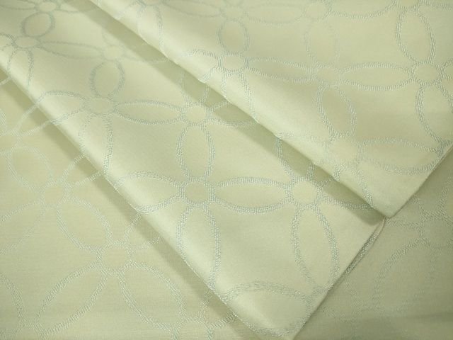 平和屋本店■極上　男性　お召　七宝文様　白緑色地　キングサイズ　逸品　DZAA2246kh4 - 平和屋