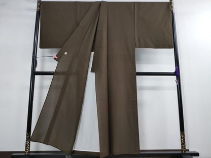 平和屋本店■極上　夏物　男性　夏お召　赤墨色　キングサイズ　逸品　DZAA2248kh4 - 平和屋