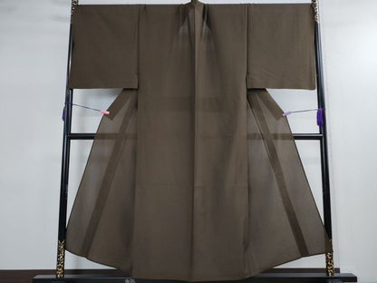 平和屋本店■極上　夏物　男性　夏お召　赤墨色　キングサイズ　逸品　DZAA2248kh4 - 平和屋