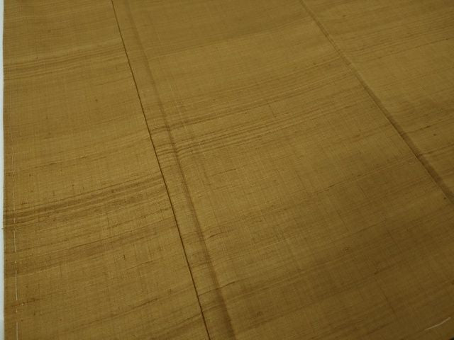 平和屋本店●極上 男性 郡上紬 草木染 黄唐茶色地 反端付き 逸品 未使用 DZAA2255kh5