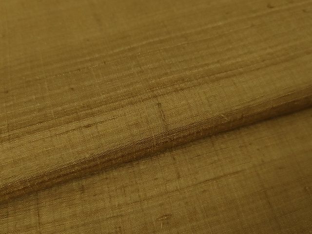 平和屋本店●極上 男性 郡上紬 草木染 黄唐茶色地 反端付き 逸品 未使用 DZAA2255kh5