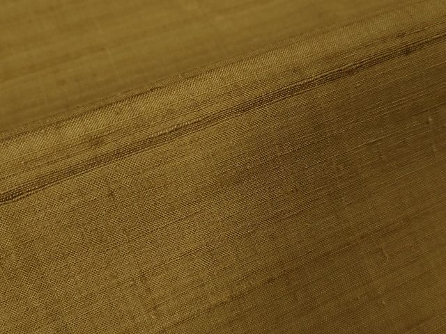 平和屋本店●極上 男性 郡上紬 草木染 黄唐茶色地 反端付き 逸品 未使用 DZAA2255kh5
