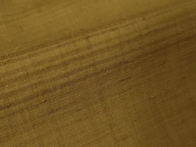 平和屋本店●極上 男性 郡上紬 草木染 黄唐茶色地 反端付き 逸品 未使用 DZAA2255kh5