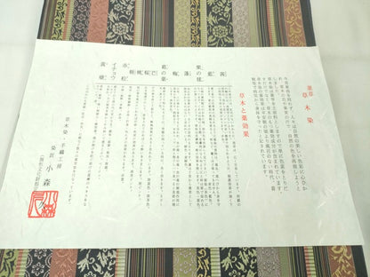 期間限定セール30%off■極上　本場筑前博多織　草木染　手織工房　染匠：小森久　八寸名古屋帯　如水間道　徳田義成　証紙付 DZAA2326kh4