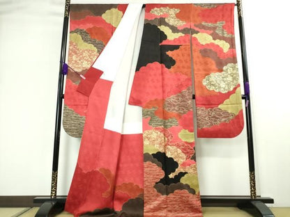 平和屋本店■極上　皇室献上作家　藤井寛　振袖　駒刺繍　雲取り吉祥花文　金彩　逸品　DZAA2390kh4 - 平和屋