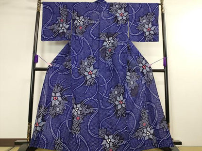 平和屋本店■極上　夏物　浴衣　有松鳴海絞り　草花文　綿　逸品　未使用　DZAA2401kh4 - 平和屋
