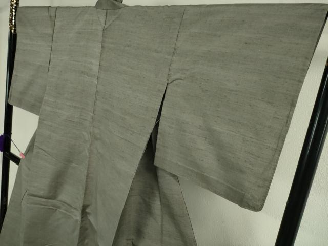 平和屋本店■極上　紬　単衣　色無地　鼠色　逸品　DZAA2508kh5 - 平和屋