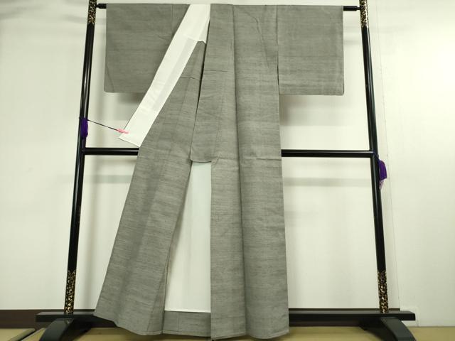 平和屋本店■極上　紬　単衣　色無地　鼠色　逸品　DZAA2508kh5 - 平和屋