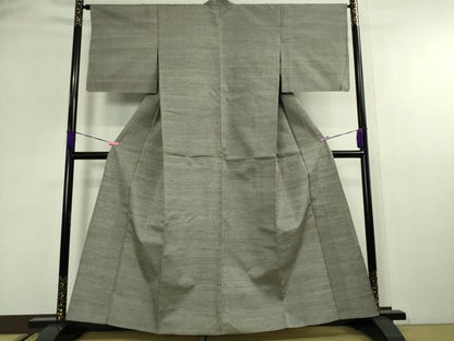 平和屋本店■極上　紬　単衣　色無地　鼠色　逸品　DZAA2508kh5 - 平和屋