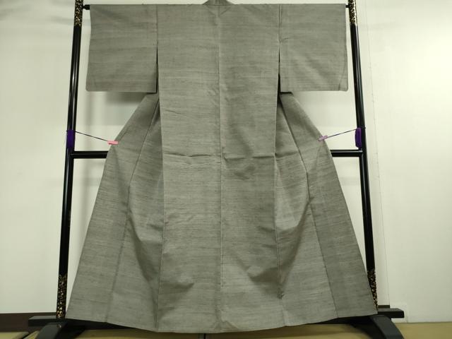 平和屋本店■極上　紬　単衣　色無地　鼠色　逸品　DZAA2508kh5 - 平和屋