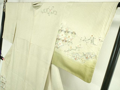 平和屋本店■極上　中国三大刺繍　スワトウ刺繍　汕頭刺繍　総刺繍　訪問着　花唐草双鳥文　暈し染め　金糸　逸品　DZAA2513kh5