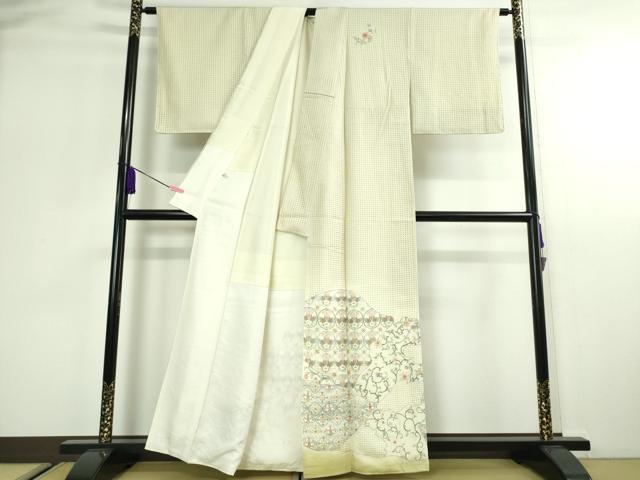 平和屋本店■極上　中国三大刺繍　スワトウ刺繍　汕頭刺繍　総刺繍　訪問着　花唐草双鳥文　暈し染め　金糸　逸品　DZAA2513kh5