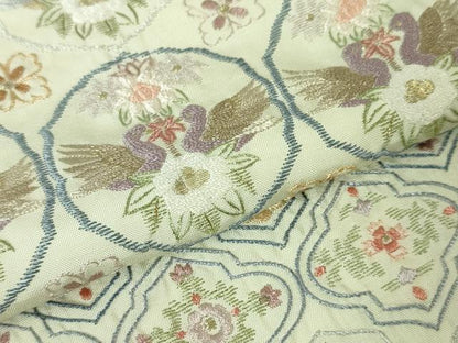 平和屋本店■極上　中国三大刺繍　スワトウ刺繍　汕頭刺繍　総刺繍　訪問着　花唐草双鳥文　暈し染め　金糸　逸品　DZAA2513kh5