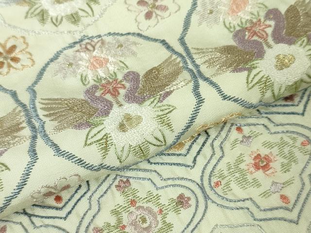 平和屋本店■極上　中国三大刺繍　スワトウ刺繍　汕頭刺繍　総刺繍　訪問着　花唐草双鳥文　暈し染め　金糸　逸品　DZAA2513kh5