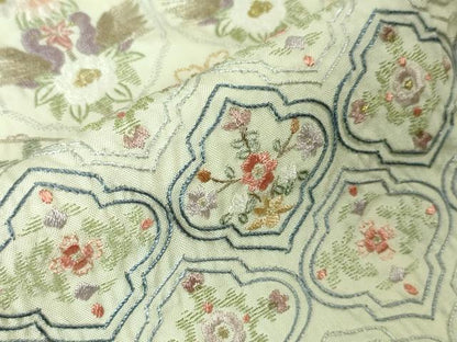 平和屋本店■極上　中国三大刺繍　スワトウ刺繍　汕頭刺繍　総刺繍　訪問着　花唐草双鳥文　暈し染め　金糸　逸品　DZAA2513kh5