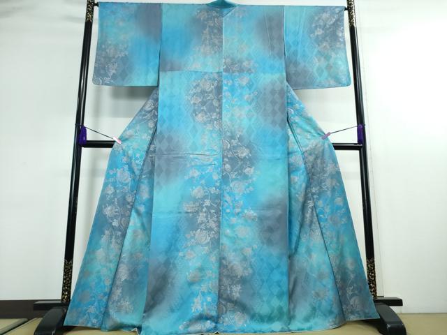 平和屋本店■極上　前田仁仙　仁仙更紗　小紋　更紗花間道　暈し染め　銀彩　反端付き　逸品　未使用　DZAA2520kh5 - 平和屋