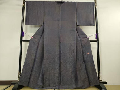 平和屋本店■極上　久保田一竹　幻の辻が花　小紋　鳳凰笹地紋　暈し染め　深紫色地　銀通し地　逸品　DZAA2539kh5 - 平和屋