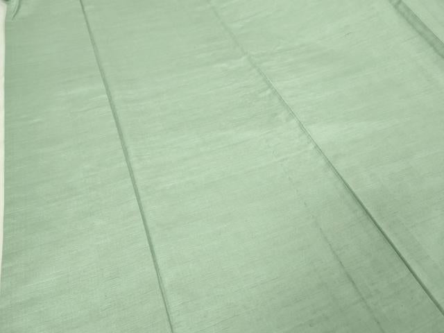 平和屋本店■極上　紅花紬　米沢　単衣　薄青竹色地　逸品　DZAA2565kh5 - 平和屋