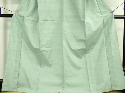平和屋本店■極上　紅花紬　米沢　単衣　薄青竹色地　逸品　DZAA2565kh5 - 平和屋